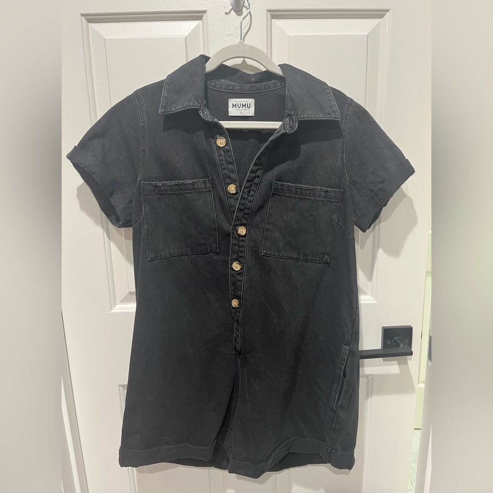 Show Me Your MuMu Black Casual Denim Romper